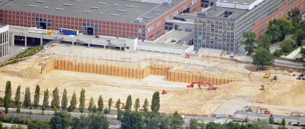 Berlin aus der Vogelperspektive: Baustelle Messe Veranstaltungsstätte City Cube am Messegelände in Berlin Charlottenburg