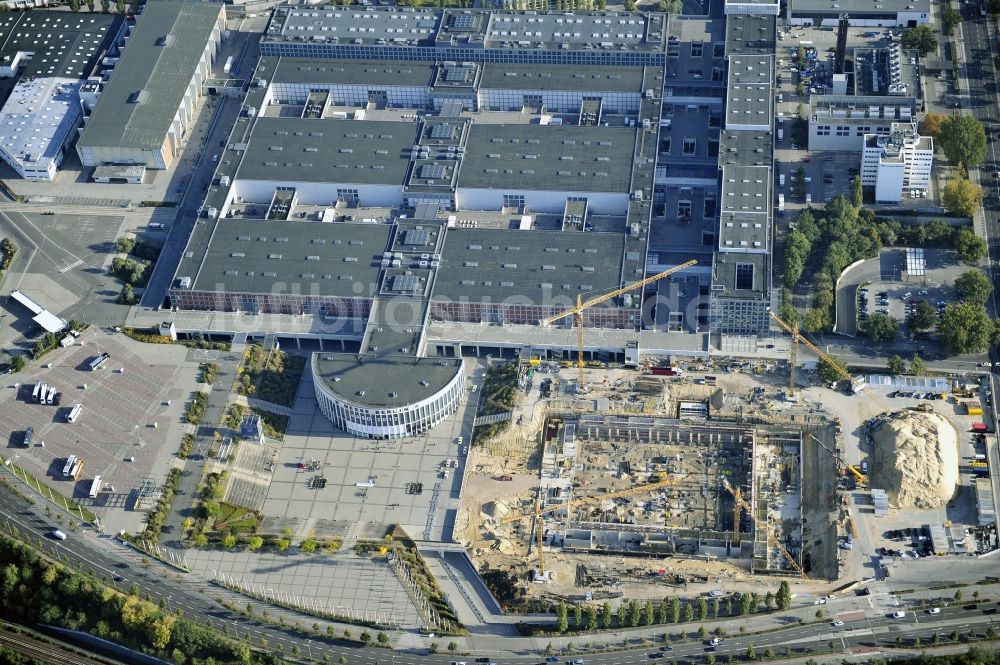 Luftbild Berlin - Baustelle Messe Veranstaltungsstätte City Cube am Messegelände in Berlin Charlottenburg