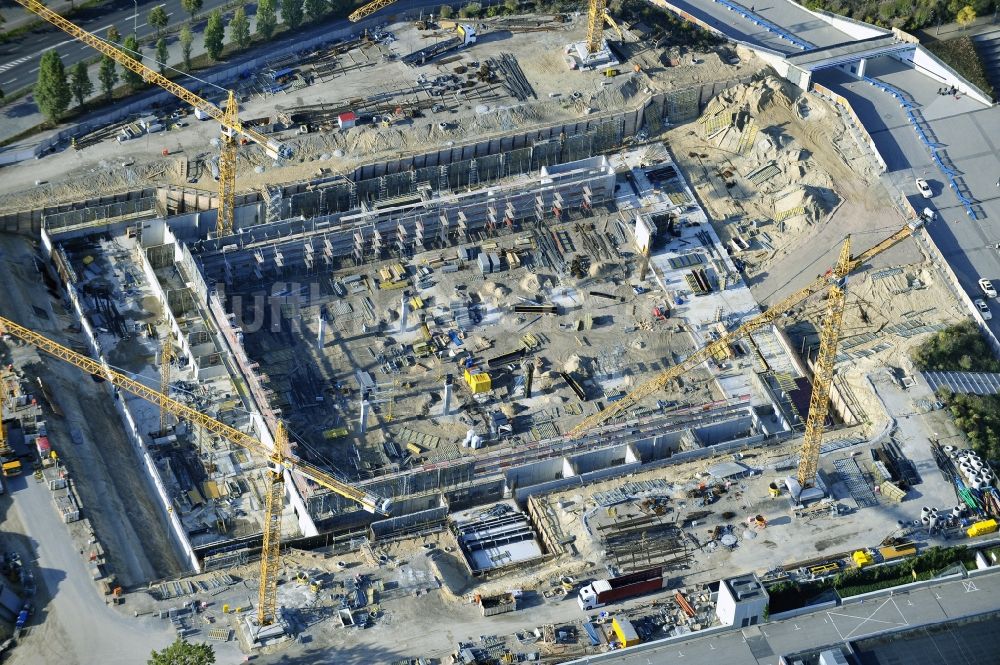 Luftaufnahme Berlin - Baustelle Messe Veranstaltungsstätte City Cube am Messegelände in Berlin Charlottenburg