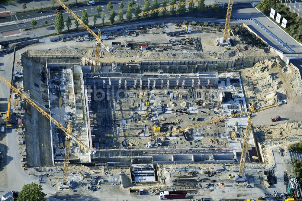 Berlin von oben - Baustelle Messe Veranstaltungsstätte City Cube am Messegelände in Berlin Charlottenburg