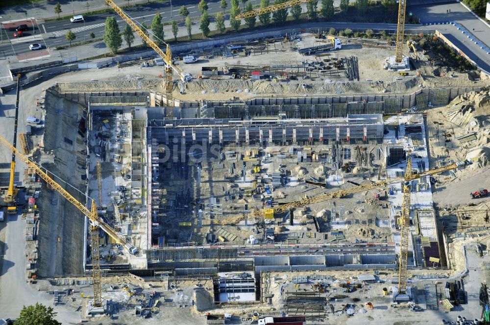 Berlin aus der Vogelperspektive: Baustelle Messe Veranstaltungsstätte City Cube am Messegelände in Berlin Charlottenburg