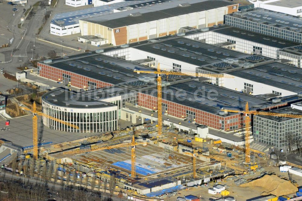 Berlin aus der Vogelperspektive: Baustelle Messe Veranstaltungsstätte City Cube am Messegelände in Berlin Charlottenburg