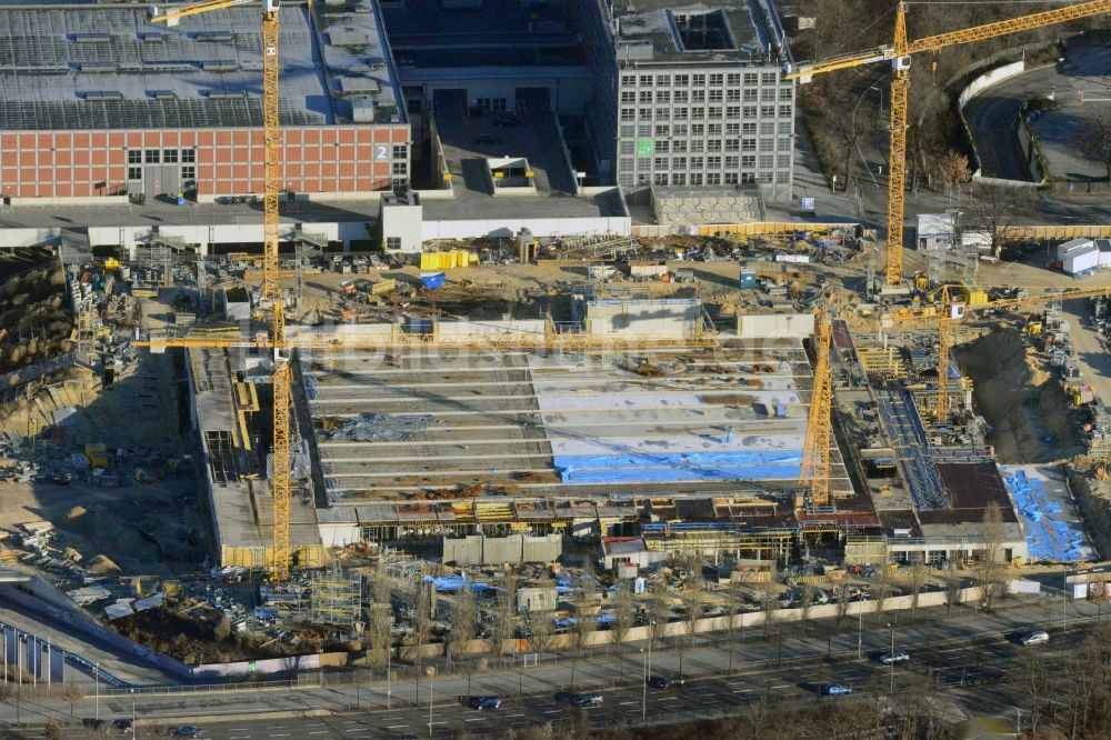 Luftbild Berlin - Baustelle Messe Veranstaltungsstätte City Cube am Messegelände in Berlin Charlottenburg