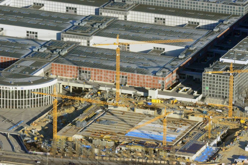 Berlin von oben - Baustelle Messe Veranstaltungsstätte City Cube am Messegelände in Berlin Charlottenburg