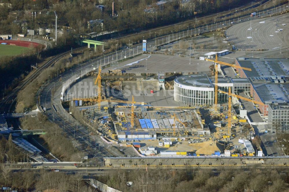 Berlin von oben - Baustelle Messe Veranstaltungsstätte City Cube am Messegelände in Berlin Charlottenburg