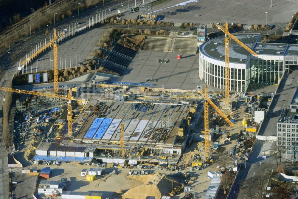 Berlin aus der Vogelperspektive: Baustelle Messe Veranstaltungsstätte City Cube am Messegelände in Berlin Charlottenburg