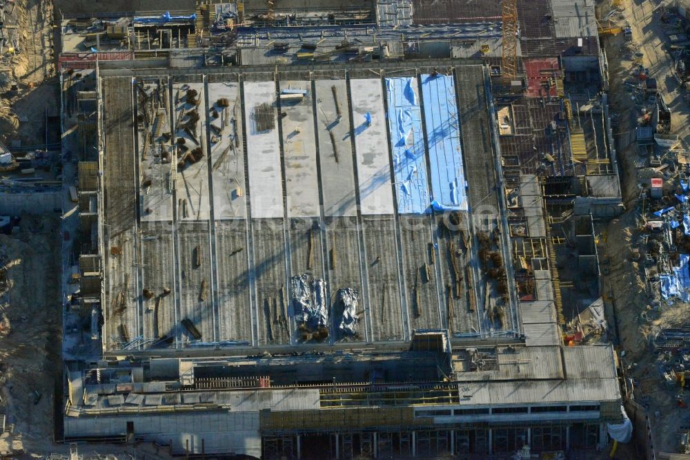 Luftaufnahme Berlin - Baustelle Messe Veranstaltungsstätte City Cube am Messegelände in Berlin Charlottenburg