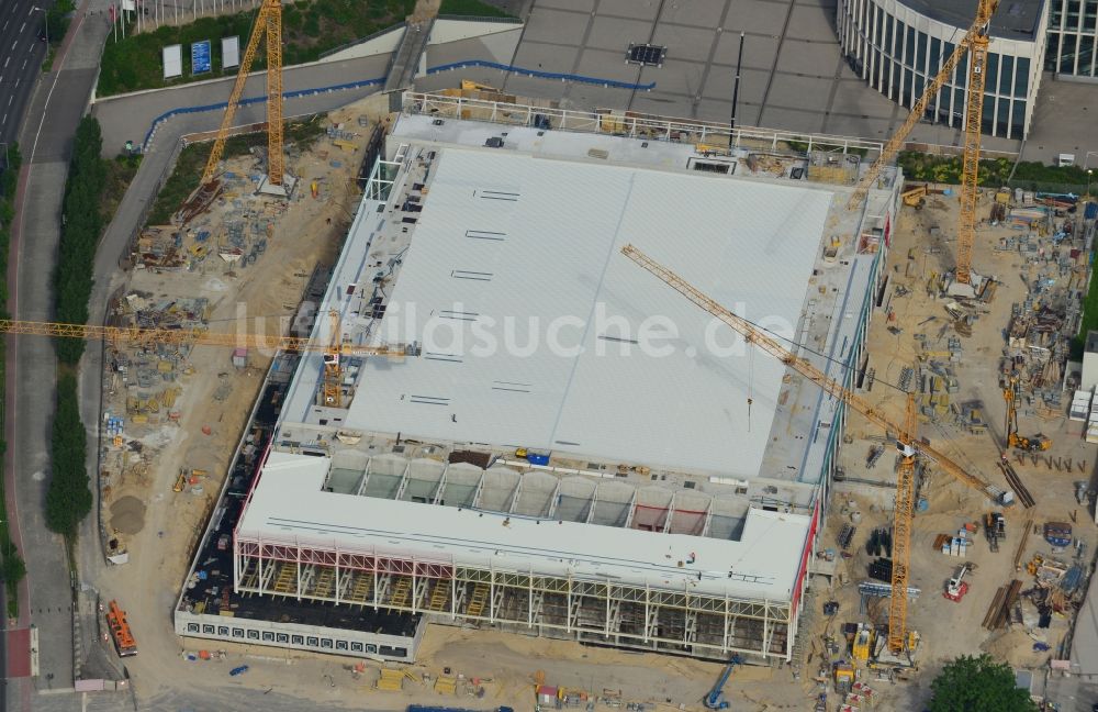 Luftbild Berlin - Baustelle Messe Veranstaltungsstätte City Cube am Messegelände in Berlin Charlottenburg