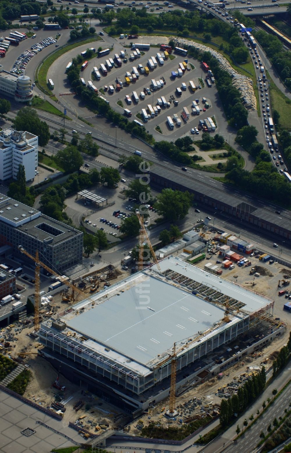 Berlin aus der Vogelperspektive: Baustelle Messe Veranstaltungsstätte City Cube am Messegelände in Berlin Charlottenburg