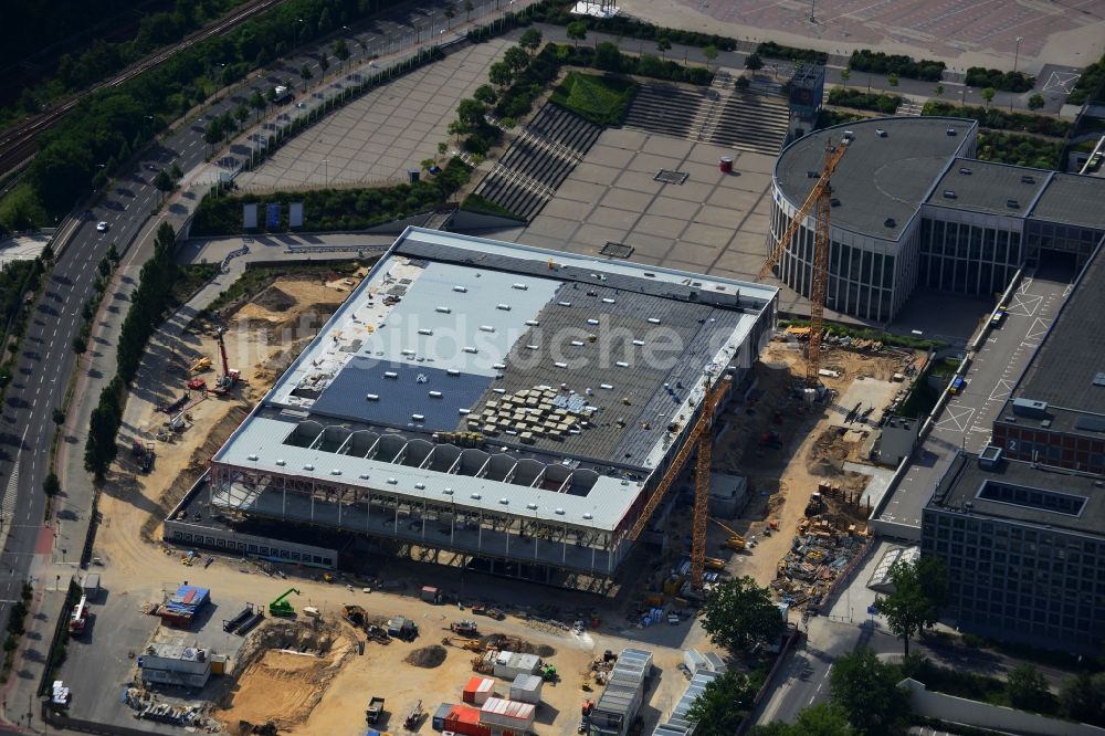 Berlin von oben - Baustelle Messe Veranstaltungsstätte City Cube am Messegelände in Berlin Charlottenburg