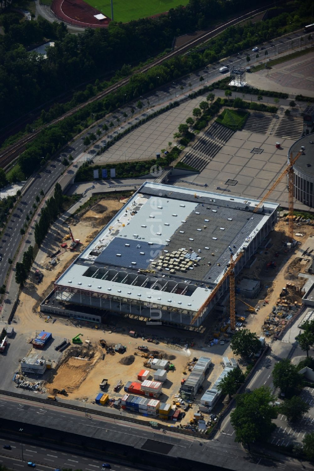 Berlin aus der Vogelperspektive: Baustelle Messe Veranstaltungsstätte City Cube am Messegelände in Berlin Charlottenburg