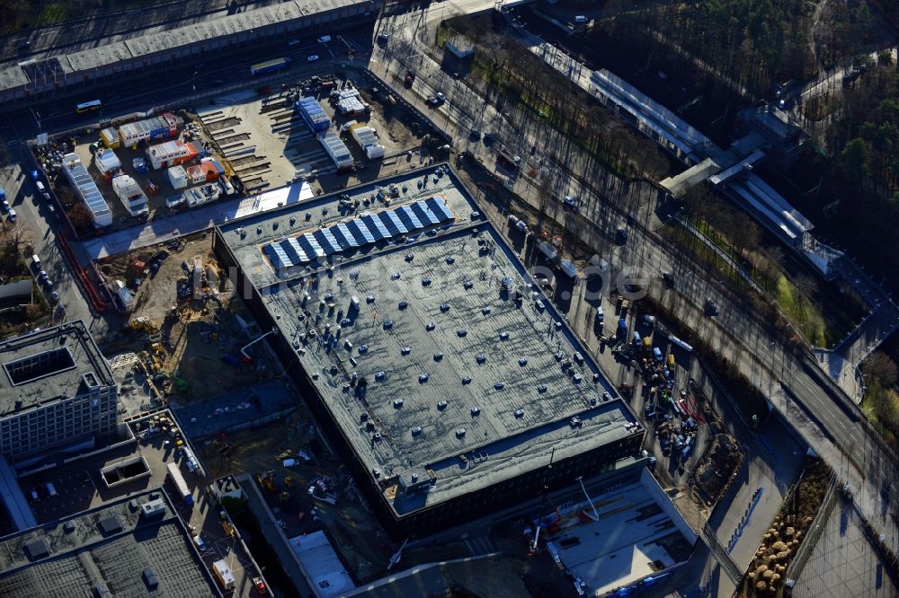 Luftaufnahme Berlin - Baustelle Messe Veranstaltungsstätte City Cube am Messegelände in Berlin Charlottenburg