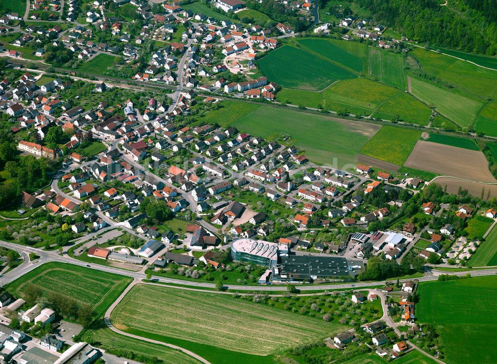 Luftbild Allmendingen - Baustelle Mischbebauung eines Wohngebiets mit Mehrfamilienhäusern und Einfamilienhäusern in Allmendingen im Bundesland Baden-Württemberg, Deutschland