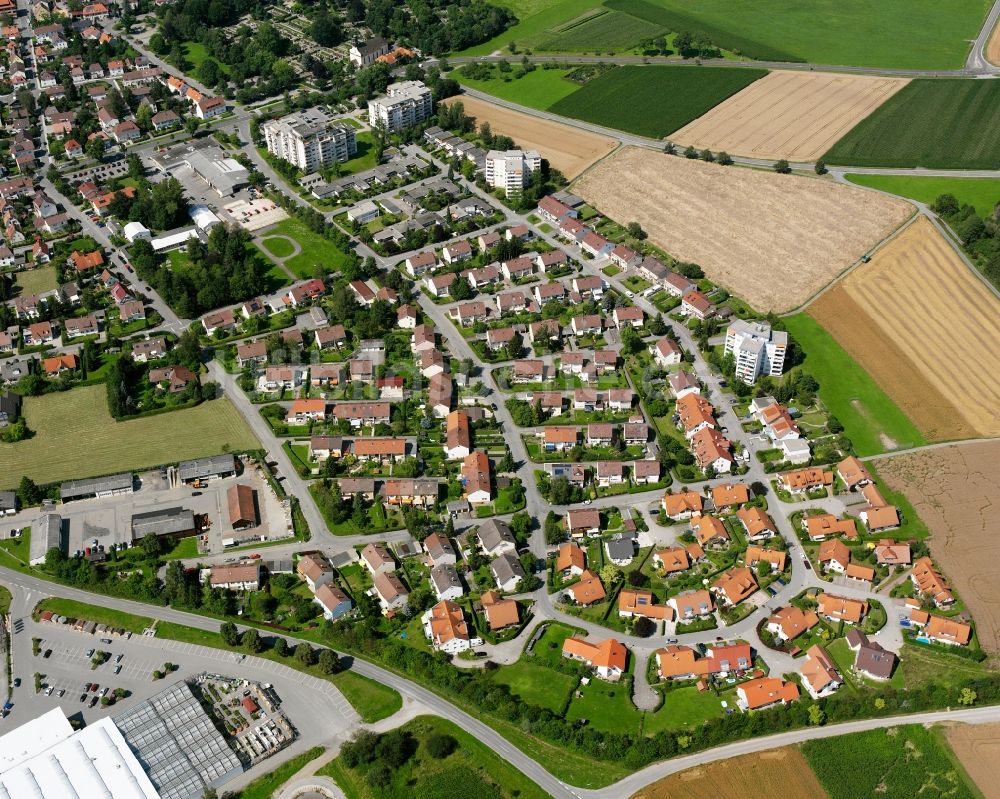 Bad Saulgau von oben - Baustelle Mischbebauung eines Wohngebiets mit Mehrfamilienhäusern und Einfamilienhäusern in Bad Saulgau im Bundesland Baden-Württemberg, Deutschland