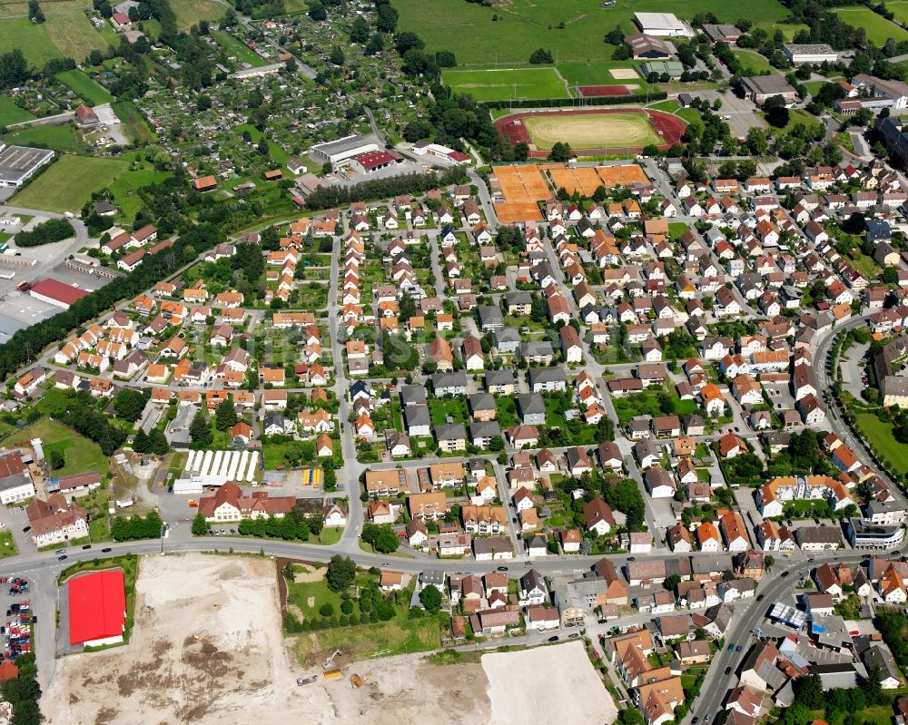 Luftbild Bad Saulgau - Baustelle Mischbebauung eines Wohngebiets mit Mehrfamilienhäusern und Einfamilienhäusern in Bad Saulgau im Bundesland Baden-Württemberg, Deutschland