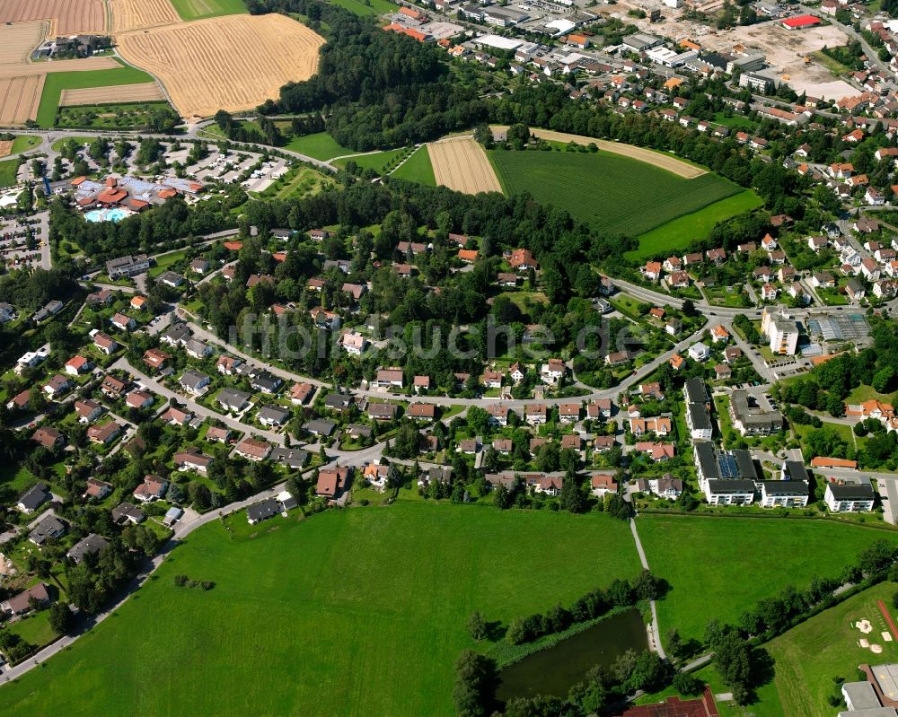 Luftaufnahme Bad Saulgau - Baustelle Mischbebauung eines Wohngebiets mit Mehrfamilienhäusern und Einfamilienhäusern in Bad Saulgau im Bundesland Baden-Württemberg, Deutschland