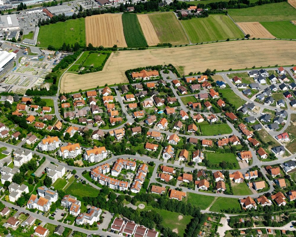 Bogenweiler von oben - Baustelle Mischbebauung eines Wohngebiets mit Mehrfamilienhäusern und Einfamilienhäusern in Bogenweiler im Bundesland Baden-Württemberg, Deutschland