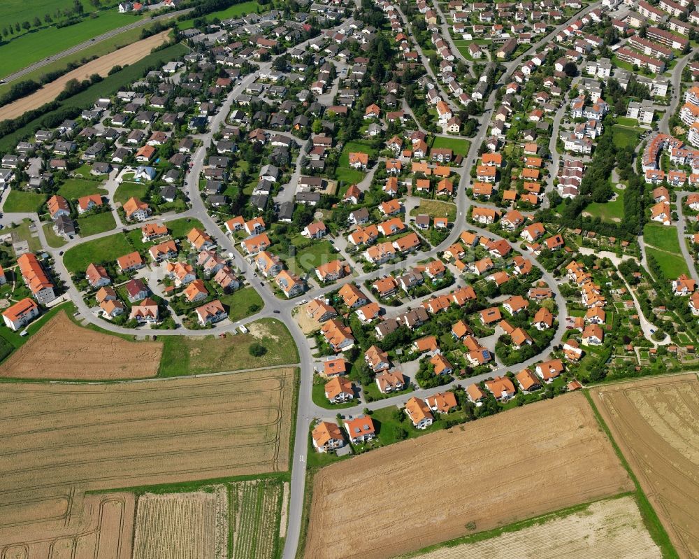 Bogenweiler aus der Vogelperspektive: Baustelle Mischbebauung eines Wohngebiets mit Mehrfamilienhäusern und Einfamilienhäusern in Bogenweiler im Bundesland Baden-Württemberg, Deutschland