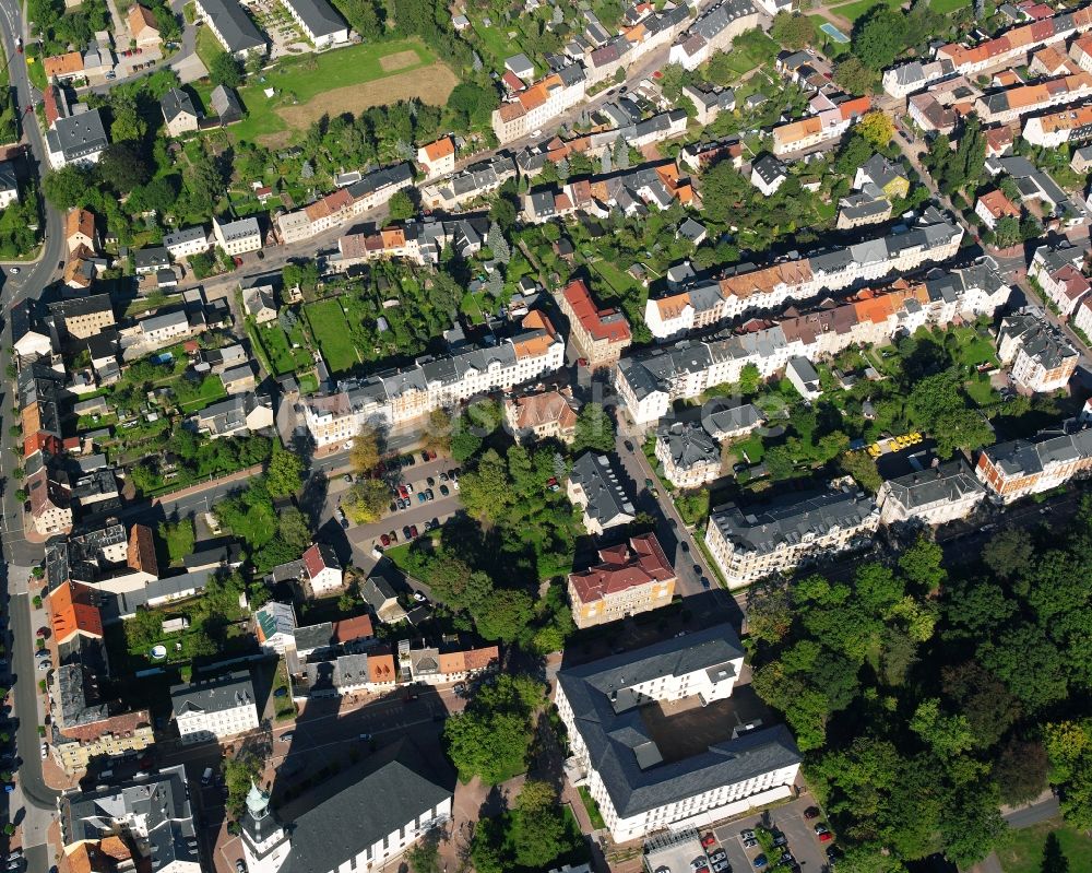 Luftaufnahme Frankenberg/Sa. - Baustelle Mischbebauung eines Wohngebiets mit Mehrfamilienhäusern und Einfamilienhäusern in Frankenberg/Sa. im Bundesland Sachsen, Deutschland