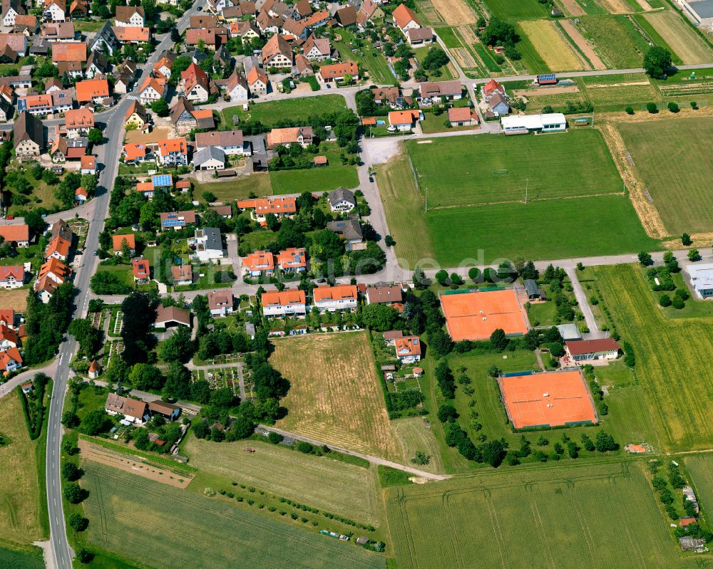 Hailfingen aus der Vogelperspektive: Baustelle Mischbebauung eines Wohngebiets mit Mehrfamilienhäusern und Einfamilienhäusern in Hailfingen im Bundesland Baden-Württemberg, Deutschland