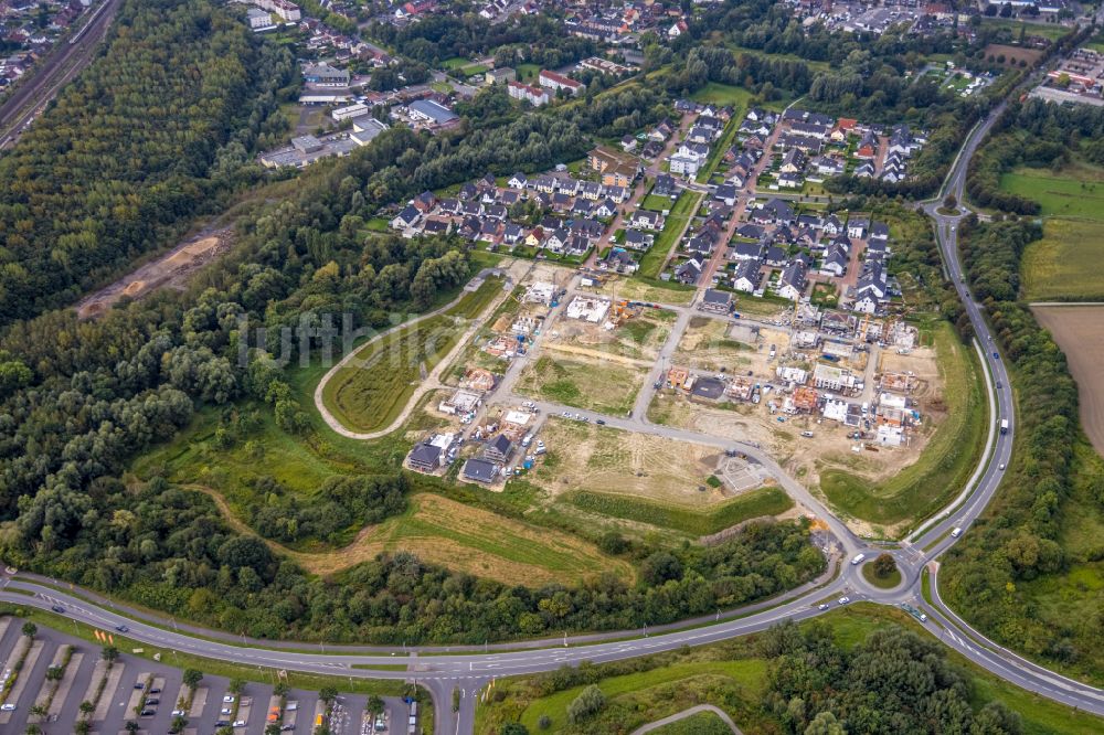 Luftbild Hamm - Baustelle Mischbebauung eines Wohngebiets mit Mehrfamilienhäusern und Einfamilienhäusern Heimshof Ost in Hamm im Bundesland Nordrhein-Westfalen, Deutschland