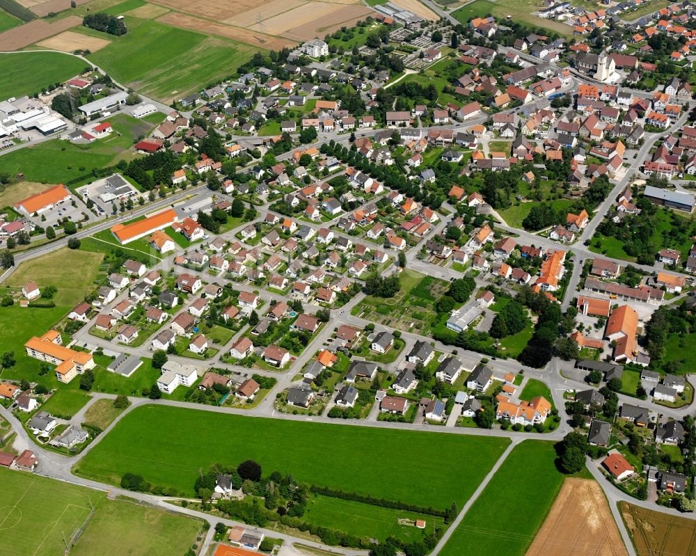 Luftbild Herbertingen - Baustelle Mischbebauung eines Wohngebiets mit Mehrfamilienhäusern und Einfamilienhäusern in Herbertingen im Bundesland Baden-Württemberg, Deutschland