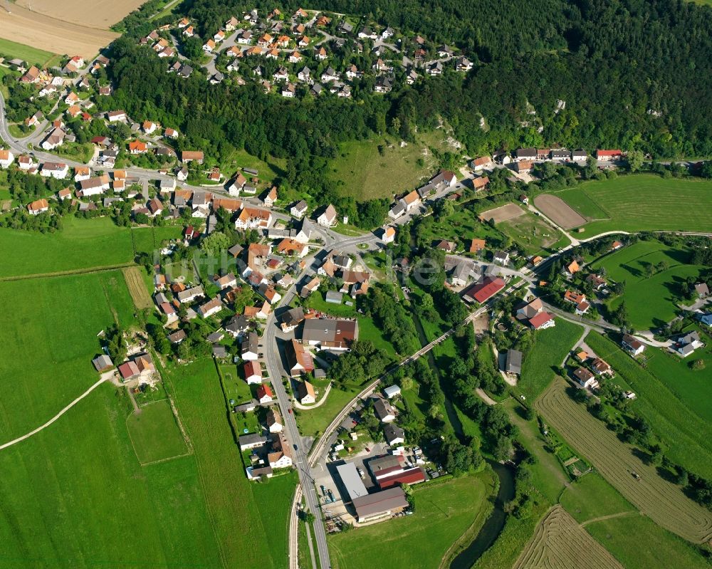 Luftbild Hitzkofen - Baustelle Mischbebauung eines Wohngebiets mit Mehrfamilienhäusern und Einfamilienhäusern in Hitzkofen im Bundesland Baden-Württemberg, Deutschland