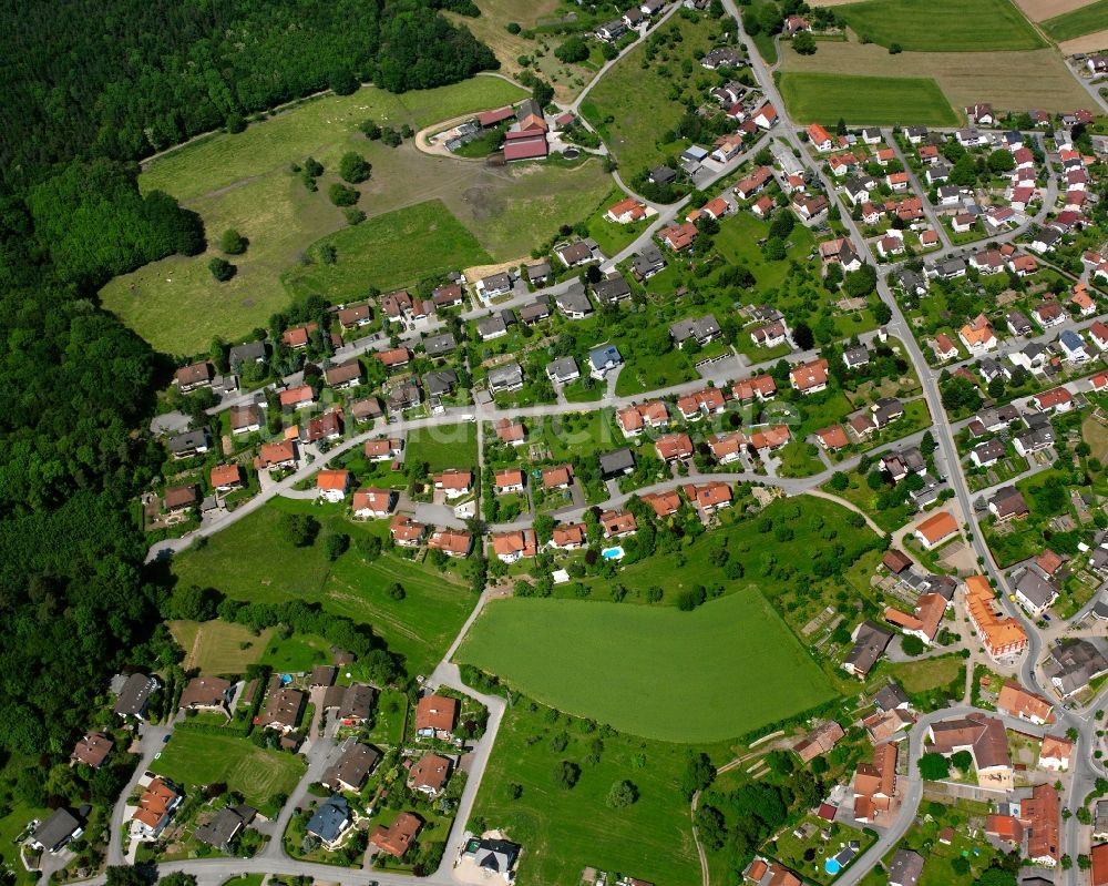 Luftbild Horheim - Baustelle Mischbebauung eines Wohngebiets mit Mehrfamilienhäusern und Einfamilienhäusern in Horheim im Bundesland Baden-Württemberg, Deutschland