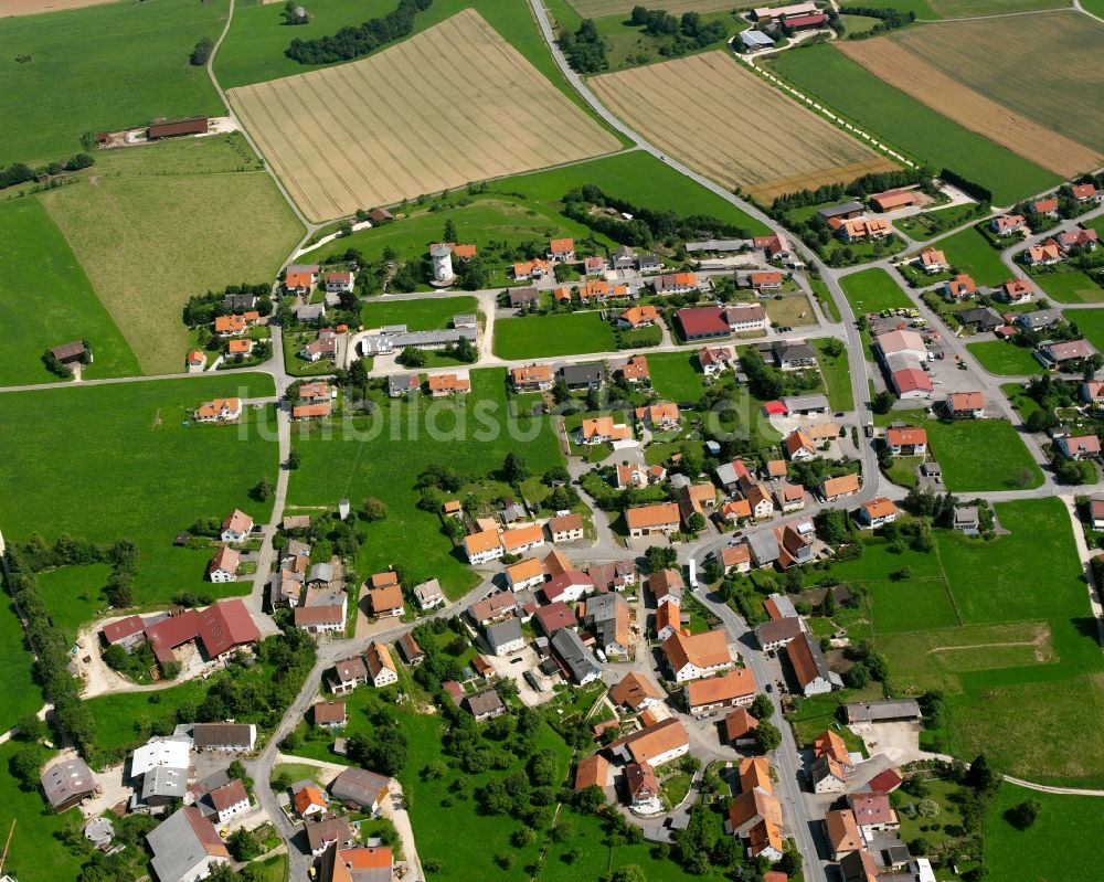 Inneringen aus der Vogelperspektive: Baustelle Mischbebauung eines Wohngebiets mit Mehrfamilienhäusern und Einfamilienhäusern in Inneringen im Bundesland Baden-Württemberg, Deutschland