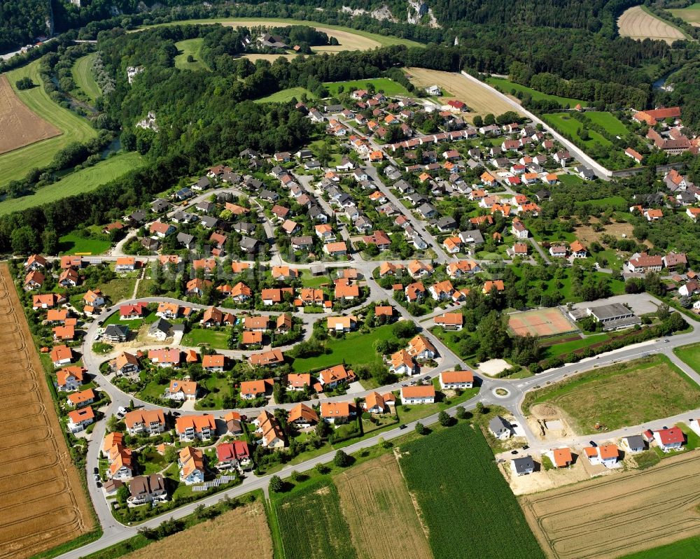 Luftbild Inzigkofen - Baustelle Mischbebauung eines Wohngebiets mit Mehrfamilienhäusern und Einfamilienhäusern in Inzigkofen im Bundesland Baden-Württemberg, Deutschland