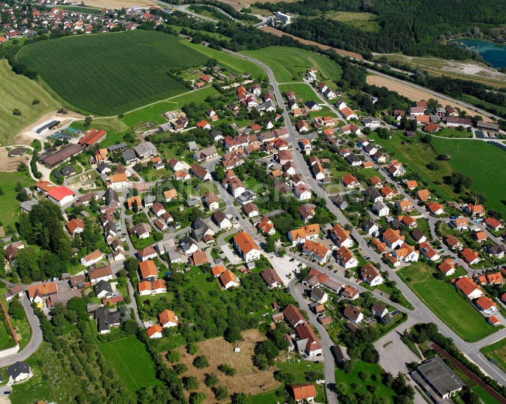 Luftaufnahme Inzigkofen - Baustelle Mischbebauung eines Wohngebiets mit Mehrfamilienhäusern und Einfamilienhäusern in Inzigkofen im Bundesland Baden-Württemberg, Deutschland