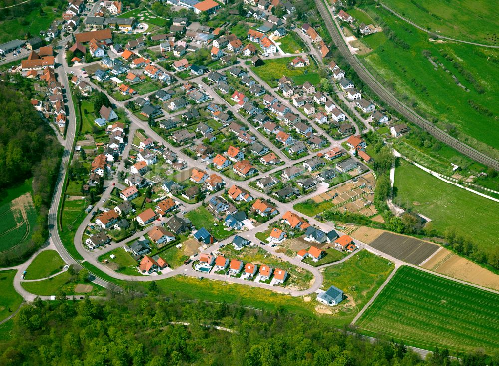 Luftbild Lonsee - Baustelle Mischbebauung eines Wohngebiets mit Mehrfamilienhäusern und Einfamilienhäusern in Lonsee im Bundesland Baden-Württemberg, Deutschland