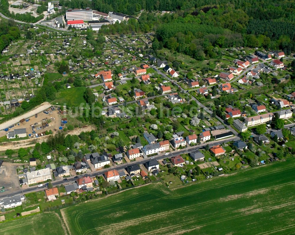 Luftaufnahme Mittweida - Baustelle Mischbebauung eines Wohngebiets mit Mehrfamilienhäusern und Einfamilienhäusern in Mittweida im Bundesland Sachsen, Deutschland