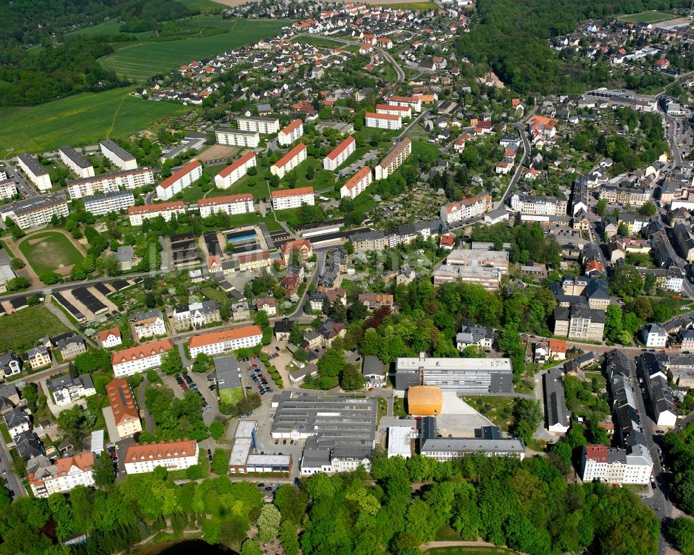 Luftaufnahme Mittweida - Baustelle Mischbebauung eines Wohngebiets mit Mehrfamilienhäusern und Einfamilienhäusern in Mittweida im Bundesland Sachsen, Deutschland