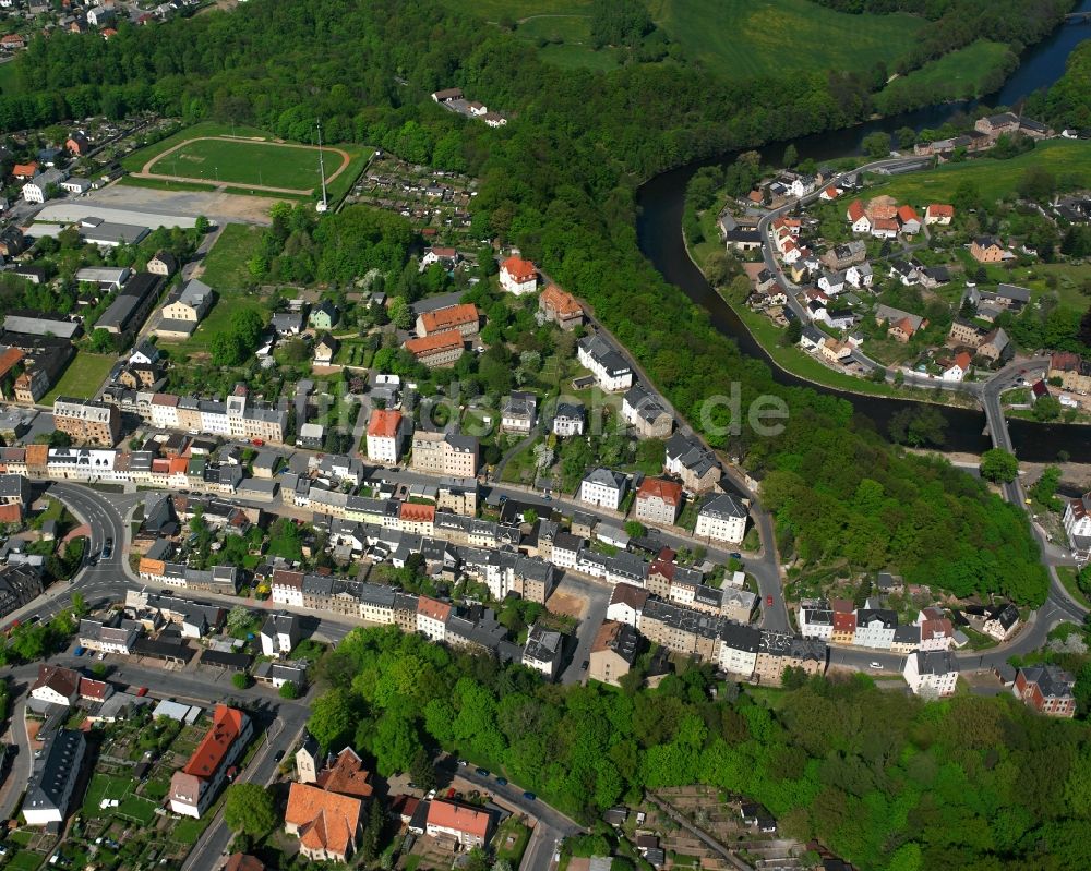 Luftaufnahme Mittweida - Baustelle Mischbebauung eines Wohngebiets mit Mehrfamilienhäusern und Einfamilienhäusern in Mittweida im Bundesland Sachsen, Deutschland