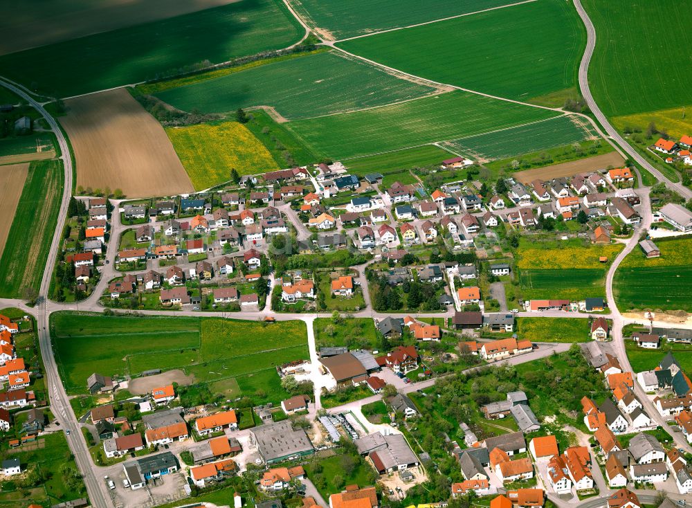 Luftaufnahme Nellingen - Baustelle Mischbebauung eines Wohngebiets mit Mehrfamilienhäusern und Einfamilienhäusern in Nellingen im Bundesland Baden-Württemberg, Deutschland