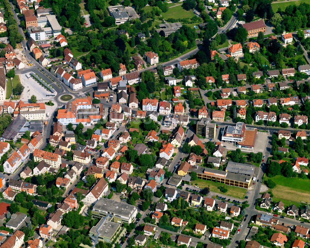 Rottenburg am Neckar aus der Vogelperspektive: Baustelle Mischbebauung eines Wohngebiets mit Mehrfamilienhäusern und Einfamilienhäusern in Rottenburg am Neckar im Bundesland Baden-Württemberg, Deutschland