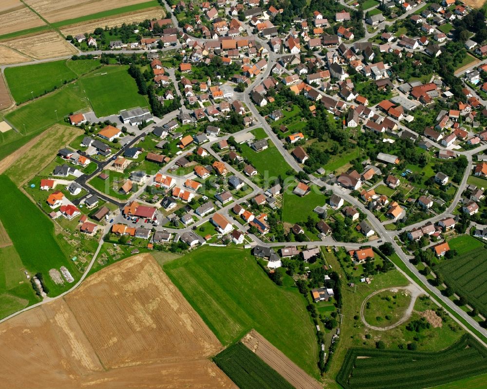 Rulfingen von oben - Baustelle Mischbebauung eines Wohngebiets mit Mehrfamilienhäusern und Einfamilienhäusern in Rulfingen im Bundesland Baden-Württemberg, Deutschland