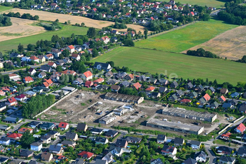 Luftaufnahme Bernau - Baustelle Mischbebauung eines Wohngebiets mit Mehrfamilienhäusern und Einfamilienhäusern Rutenfeld in Bernau im Bundesland Brandenburg, Deutschland