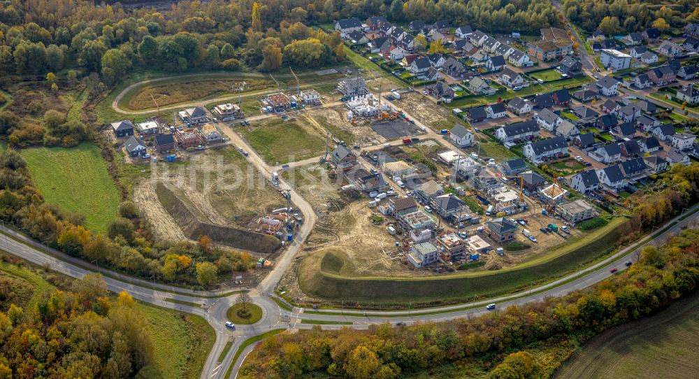 Luftaufnahme Hamm - Baustelle Mischbebauung eines Wohngebiets mit Mehrfamilienhäusern und Einfamilienhäusern am Sachsenring in Hamm im Bundesland Nordrhein-Westfalen, Deutschland