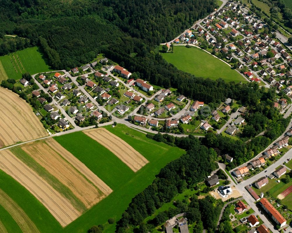 Sigmaringendorf aus der Vogelperspektive: Baustelle Mischbebauung eines Wohngebiets mit Mehrfamilienhäusern und Einfamilienhäusern in Sigmaringendorf im Bundesland Baden-Württemberg, Deutschland