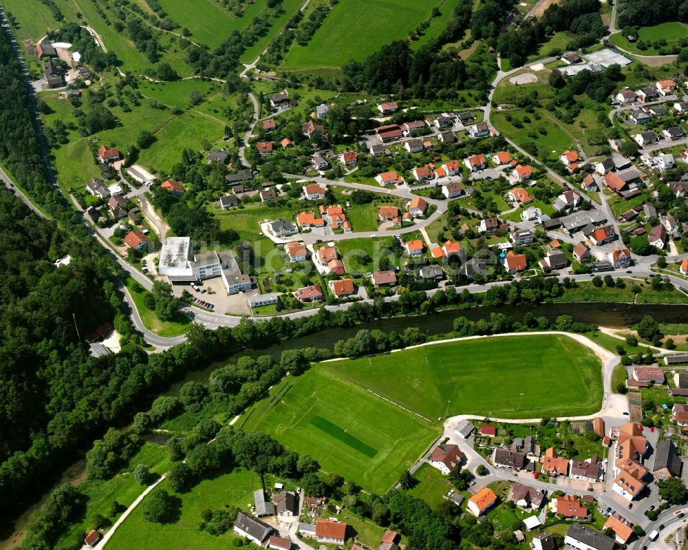 Luftbild Sigmaringendorf - Baustelle Mischbebauung eines Wohngebiets mit Mehrfamilienhäusern und Einfamilienhäusern in Sigmaringendorf im Bundesland Baden-Württemberg, Deutschland