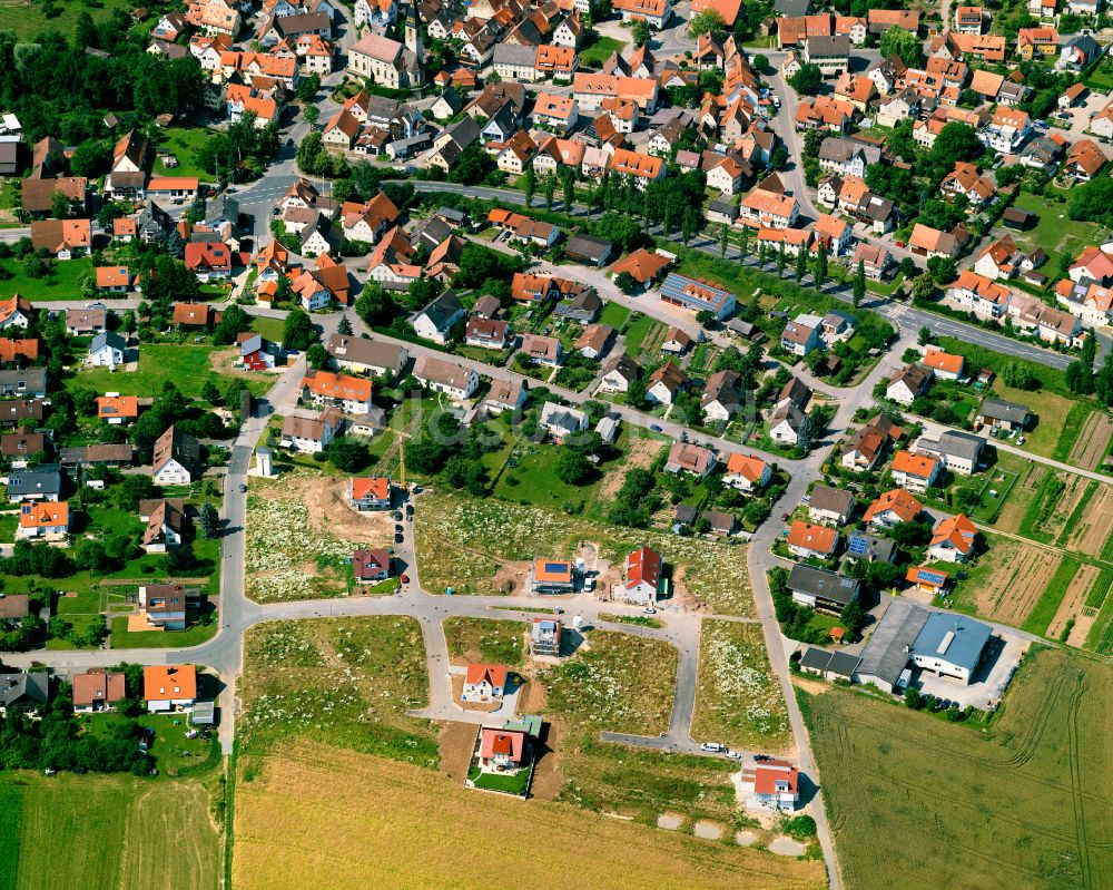 Luftbild Wendelsheim - Baustelle Mischbebauung eines Wohngebiets mit Mehrfamilienhäusern und Einfamilienhäusern in Wendelsheim im Bundesland Baden-Württemberg, Deutschland