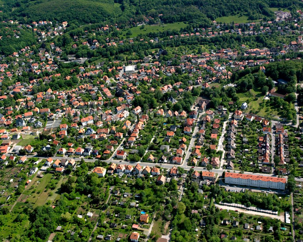 Luftbild Wernigerode - Baustelle Mischbebauung eines Wohngebiets mit Mehrfamilienhäusern und Einfamilienhäusern in Wernigerode im Bundesland Sachsen-Anhalt, Deutschland