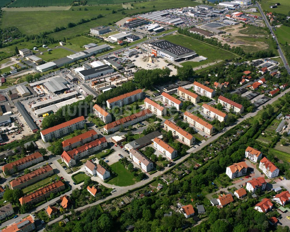 Luftbild Wernigerode - Baustelle Mischbebauung eines Wohngebiets mit Mehrfamilienhäusern und Einfamilienhäusern in Wernigerode im Bundesland Sachsen-Anhalt, Deutschland