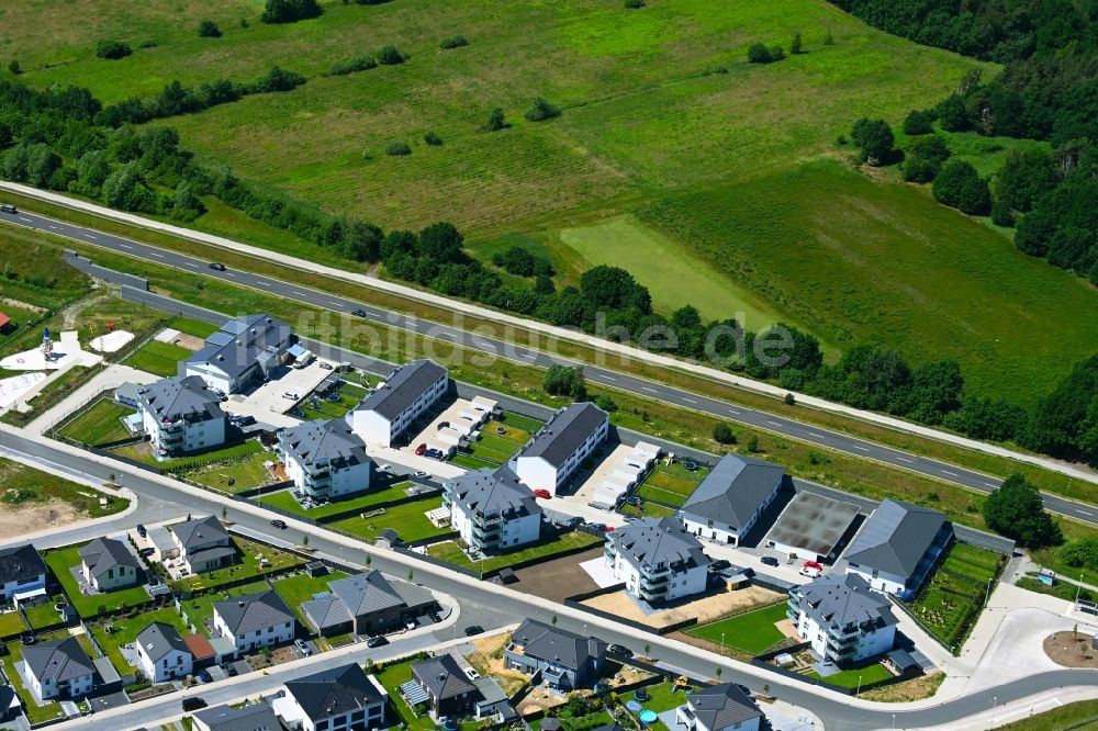 Luftbild Wolfsburg - Baustelle Mischbebauung eines Wohngebiets mit Mehrfamilienhäusern und Einfamilienhäusern Zur Wildzähnecke in Wolfsburg im Bundesland Niedersachsen, Deutschland