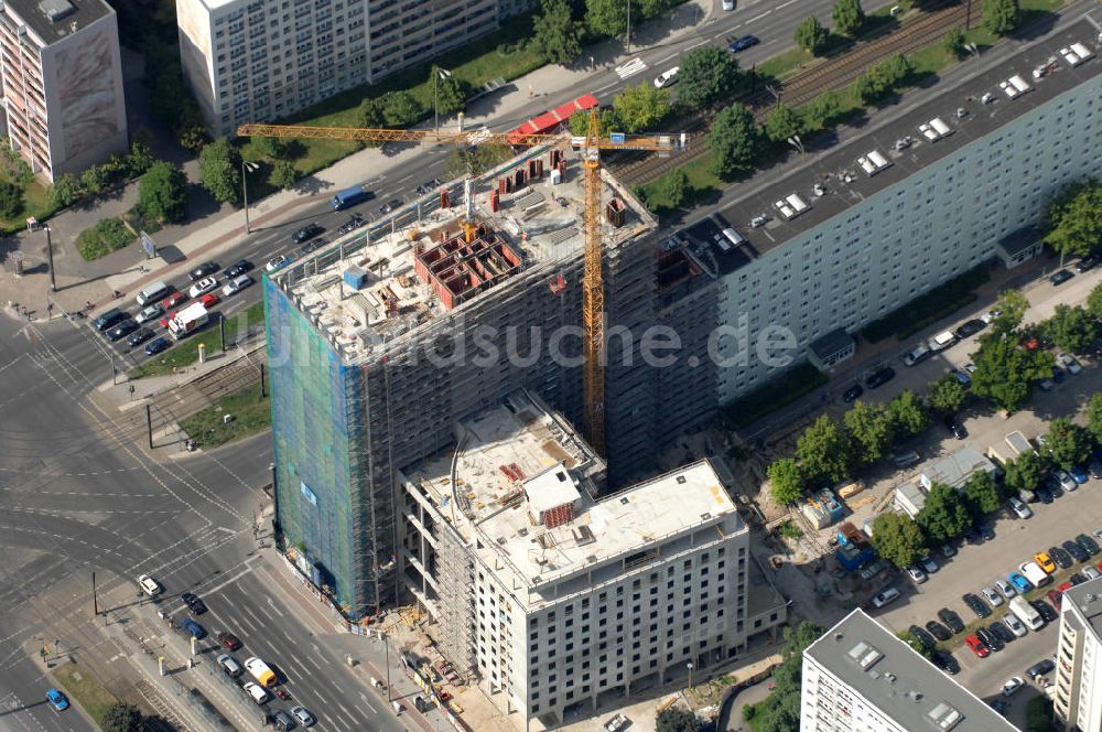 Luftaufnahme Berlin - Baustelle Mollstraße 31 / Königstadt-Carree in Berlin-Mitte