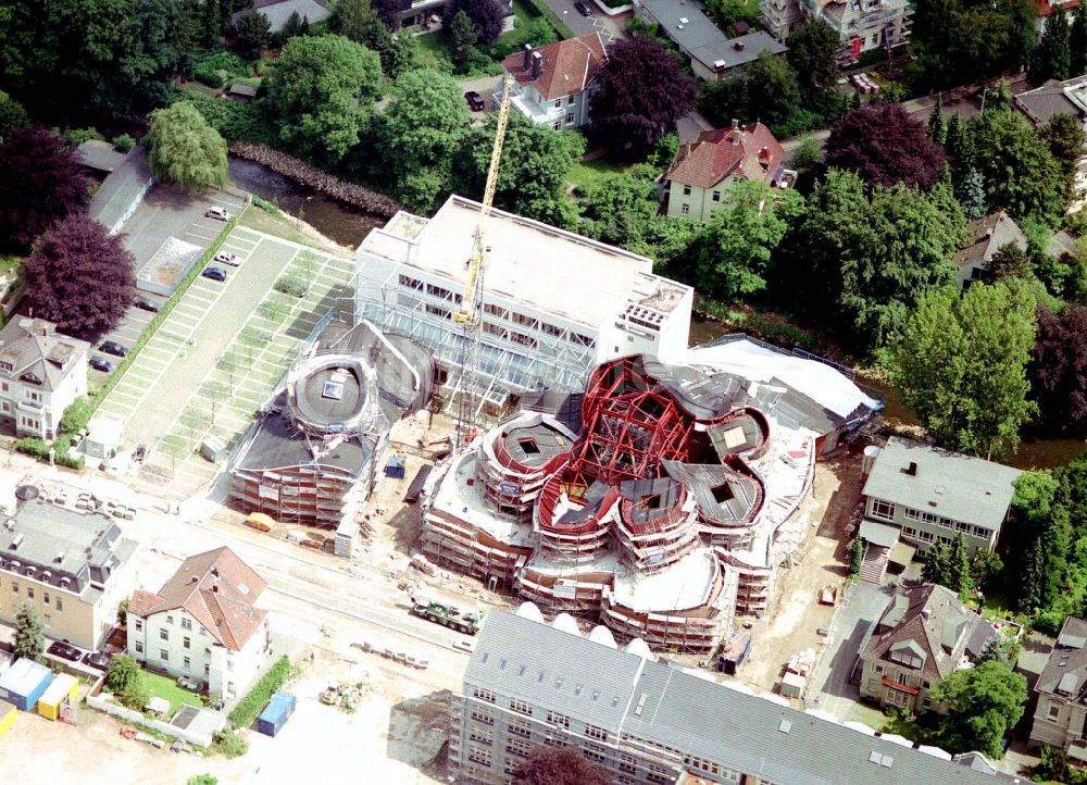 Herford aus der Vogelperspektive: Baustelle Museums- Gebäude- Ensemble MARTa Herford im Ortsteil Elverdissen in Herford im Bundesland Nordrhein-Westfalen, Deutschland