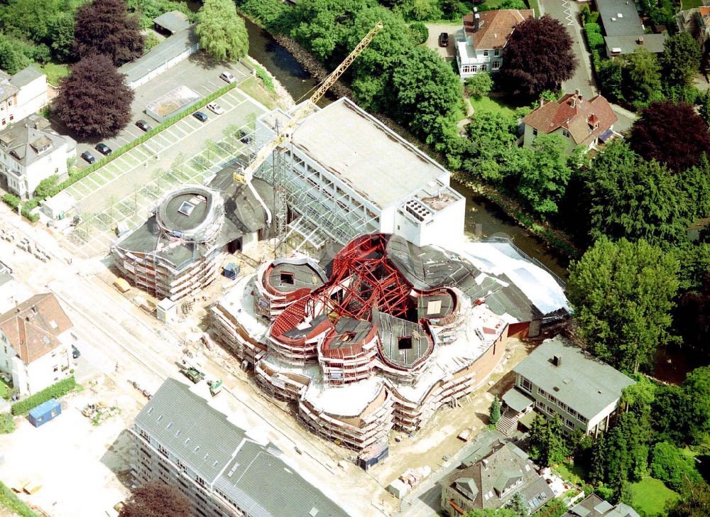 Luftbild Herford - Baustelle Museums- Gebäude- Ensemble MARTa Herford im Ortsteil Elverdissen in Herford im Bundesland Nordrhein-Westfalen, Deutschland