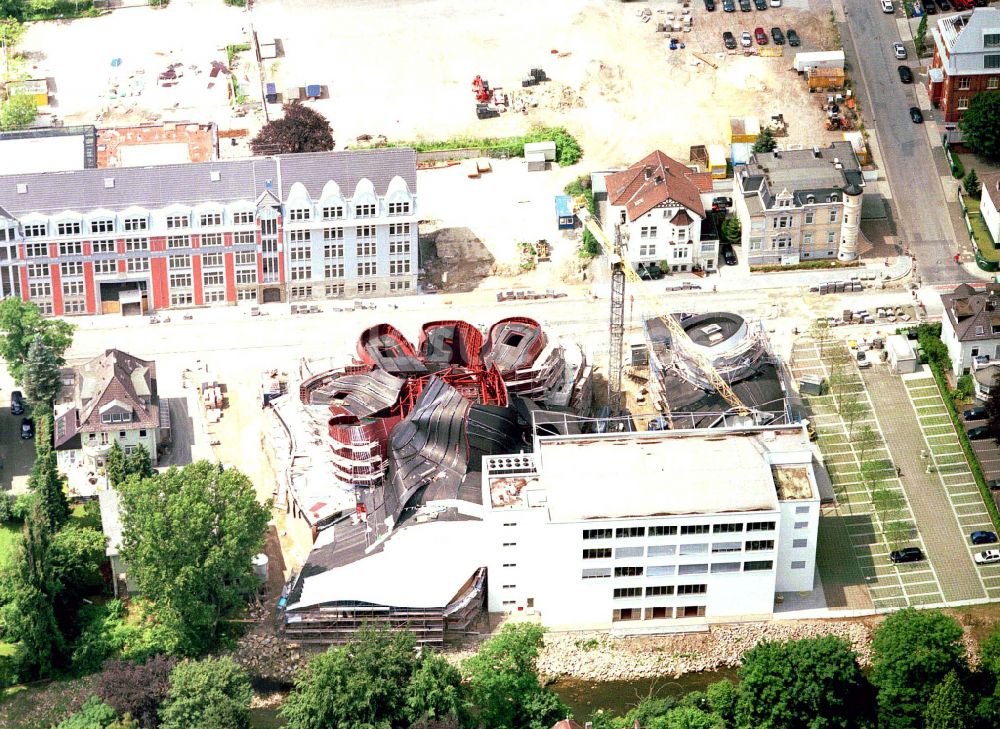 Herford aus der Vogelperspektive: Baustelle Museums- Gebäude- Ensemble MARTa Herford im Ortsteil Elverdissen in Herford im Bundesland Nordrhein-Westfalen, Deutschland